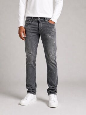 Purple Brand Distressed Corduroy Pants Grey Paint Splatter 31